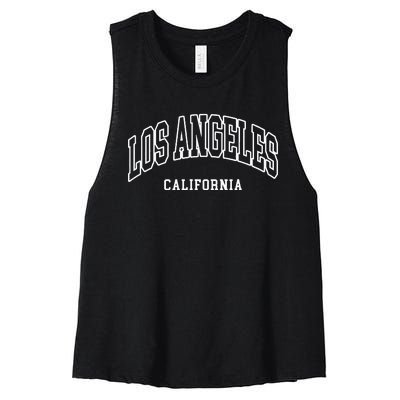 Los Angeles California Throwback Design Classic Women's Racerback Cropped Tank