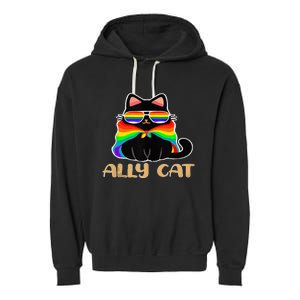 LGBT Ally Cat Be Kind Gay Rainbow Funny LGBTQ Gift Idea Garment-Dyed Fleece Hoodie