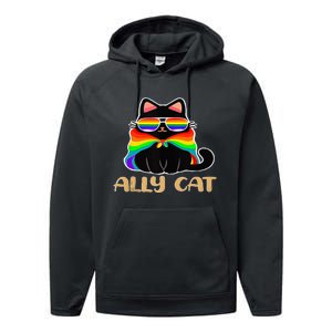 LGBT Ally Cat Be Kind Gay Rainbow Funny LGBTQ Gift Idea Performance Fleece Hoodie