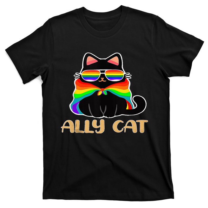 LGBT Ally Cat Be Kind Gay Rainbow Funny LGBTQ Gift Idea T-Shirt