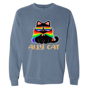 LGBT Ally Cat Be Kind Gay Rainbow Funny LGBTQ Gift Idea Garment-Dyed Sweatshirt