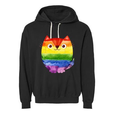 LGBT Allied Cat Be Kind Gay Rainbow Funny LGBTQ Garment-Dyed Fleece Hoodie