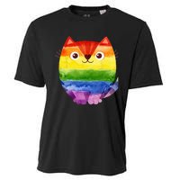 LGBT Allied Cat Be Kind Gay Rainbow Funny LGBTQ Cooling Performance Crew T-Shirt