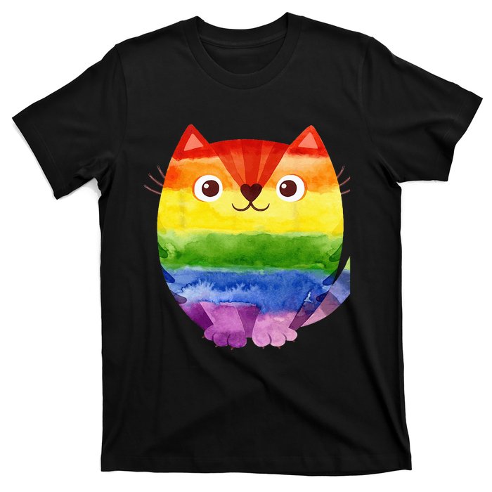 LGBT Allied Cat Be Kind Gay Rainbow Funny LGBTQ T-Shirt