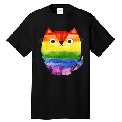 LGBT Allied Cat Be Kind Gay Rainbow Funny LGBTQ Tall T-Shirt