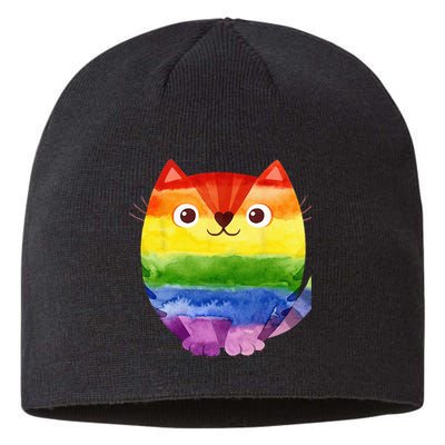 LGBT Allied Cat Be Kind Gay Rainbow Funny LGBTQ Sustainable Beanie