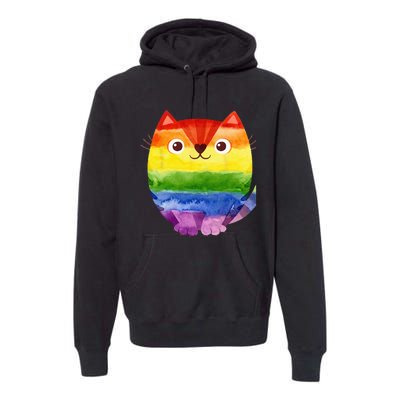 LGBT Allied Cat Be Kind Gay Rainbow Funny LGBTQ Premium Hoodie