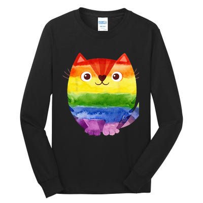 LGBT Allied Cat Be Kind Gay Rainbow Funny LGBTQ Tall Long Sleeve T-Shirt