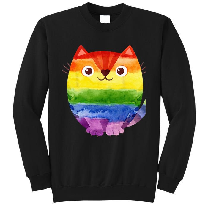 LGBT Allied Cat Be Kind Gay Rainbow Funny LGBTQ Tall Sweatshirt