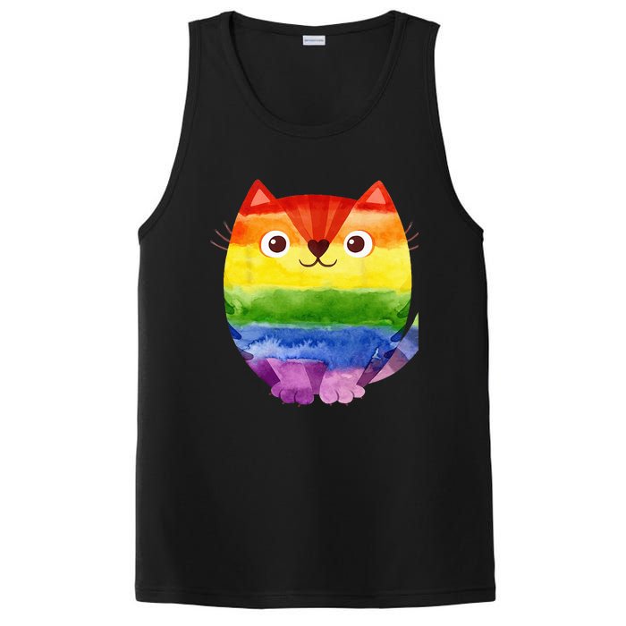 LGBT Allied Cat Be Kind Gay Rainbow Funny LGBTQ PosiCharge Competitor Tank