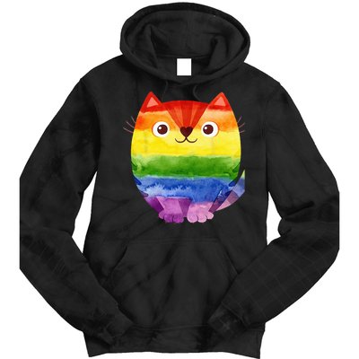 LGBT Allied Cat Be Kind Gay Rainbow Funny LGBTQ Tie Dye Hoodie