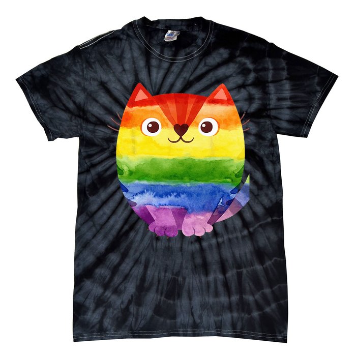 LGBT Allied Cat Be Kind Gay Rainbow Funny LGBTQ Tie-Dye T-Shirt