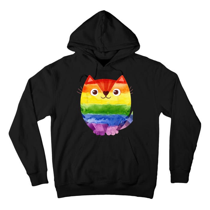 LGBT Allied Cat Be Kind Gay Rainbow Funny LGBTQ Tall Hoodie