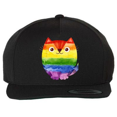 LGBT Allied Cat Be Kind Gay Rainbow Funny LGBTQ Wool Snapback Cap