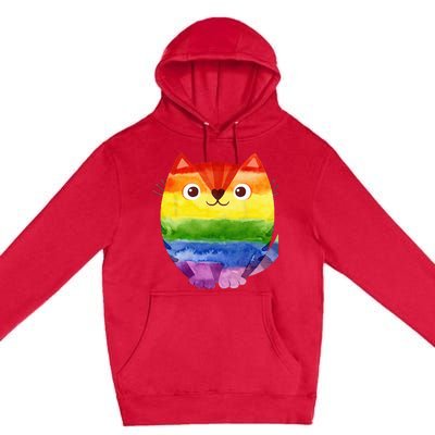 LGBT Allied Cat Be Kind Gay Rainbow Funny LGBTQ Premium Pullover Hoodie