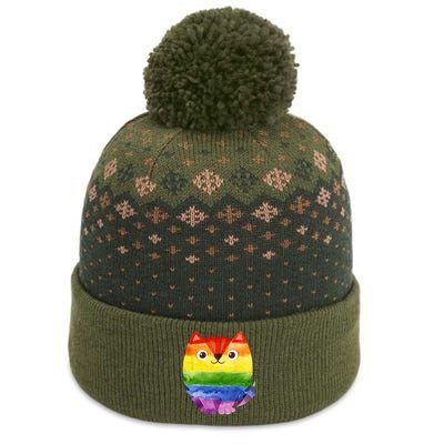 LGBT Allied Cat Be Kind Gay Rainbow Funny LGBTQ The Baniff Cuffed Pom Beanie