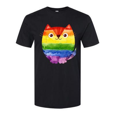 LGBT Allied Cat Be Kind Gay Rainbow Funny LGBTQ Softstyle CVC T-Shirt