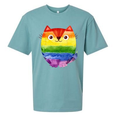 LGBT Allied Cat Be Kind Gay Rainbow Funny LGBTQ Sueded Cloud Jersey T-Shirt