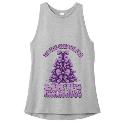 Lupus Awareness Christmas Lupus Ribbon Ladies PosiCharge Tri-Blend Wicking Tank