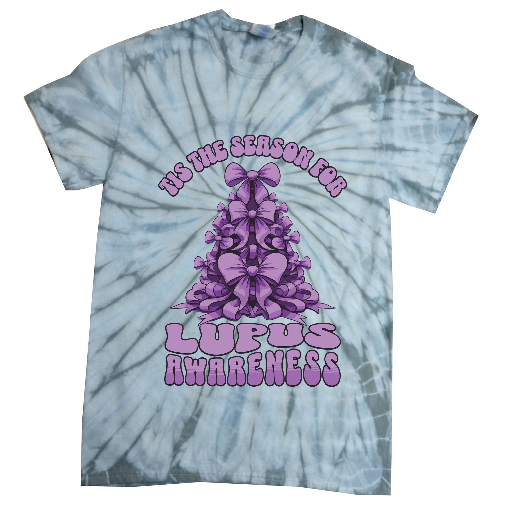 Lupus Awareness Christmas Lupus Ribbon Tie-Dye T-Shirt