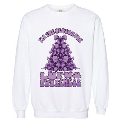 Lupus Awareness Christmas Lupus Ribbon Garment-Dyed Sweatshirt