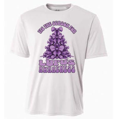 Lupus Awareness Christmas Lupus Ribbon Cooling Performance Crew T-Shirt