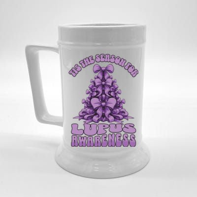 Lupus Awareness Christmas Lupus Ribbon Beer Stein