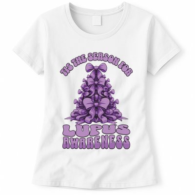 Lupus Awareness Christmas Lupus Ribbon Womens T-Shirt