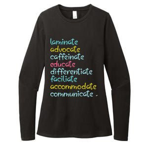 Laminate Advocate Caffeinate Special Teacher Womens CVC Long Sleeve Shirt