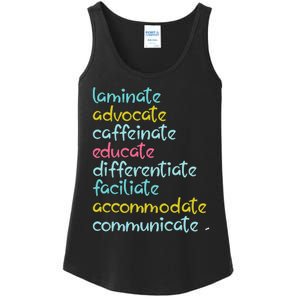 Laminate Advocate Caffeinate Special Teacher Ladies Essential Tank