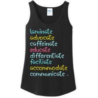 Laminate Advocate Caffeinate Special Teacher Ladies Essential Tank