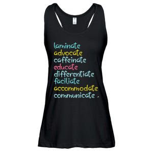 Laminate Advocate Caffeinate Special Teacher Ladies Essential Flowy Tank