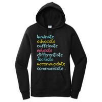 Laminate Advocate Caffeinate Special Teacher Women's Pullover Hoodie