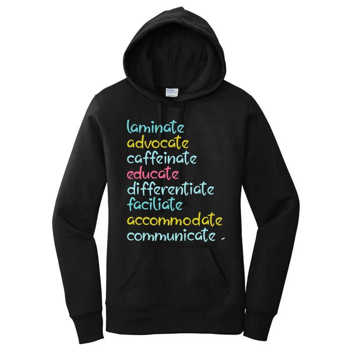 Laminate Advocate Caffeinate Special Teacher Women's Pullover Hoodie