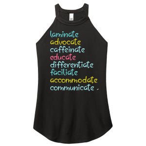 Laminate Advocate Caffeinate Special Teacher Women's Perfect Tri Rocker Tank