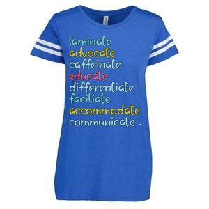 Laminate Advocate Caffeinate Special Teacher Enza Ladies Jersey Football T-Shirt