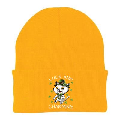 Luck And Charming Leprechaun Cat St Patricks Day Cute Gift Knit Cap Winter Beanie