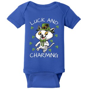 Luck And Charming Leprechaun Cat St Patricks Day Cute Gift Baby Bodysuit