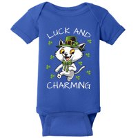 Luck And Charming Leprechaun Cat St Patricks Day Cute Gift Baby Bodysuit