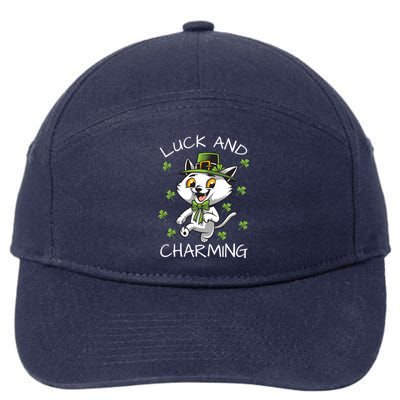 Luck And Charming Leprechaun Cat St Patricks Day Cute Gift 7-Panel Snapback Hat