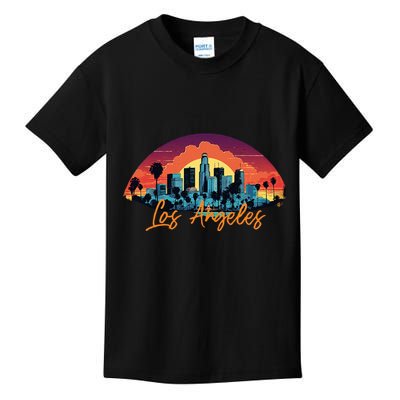 Los Angeles California City Downtown Skyline California L.A. Kids T-Shirt