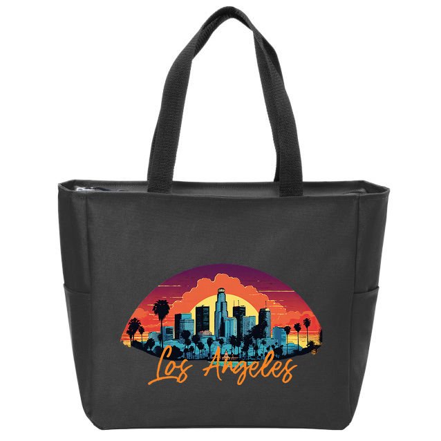 Los Angeles California City Downtown Skyline California L.A. Zip Tote Bag