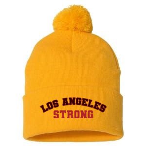 Los Angeles California Strong Pom Pom 12in Knit Beanie