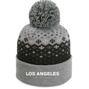 Los Angeles California Minimalist Design Classic The Baniff Cuffed Pom Beanie