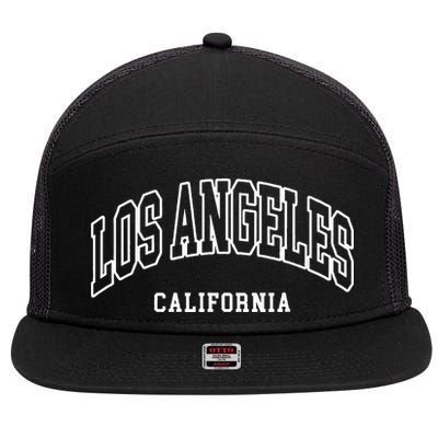 Los Angeles California Throwback Design Classic 7 Panel Mesh Trucker Snapback Hat