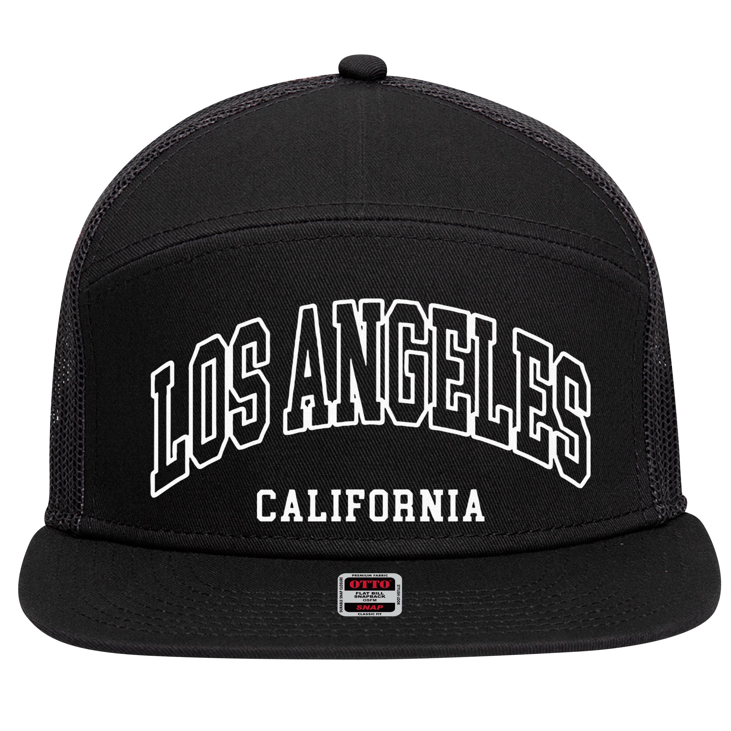 Los Angeles California Throwback Design Classic 7 Panel Mesh Trucker Snapback Hat
