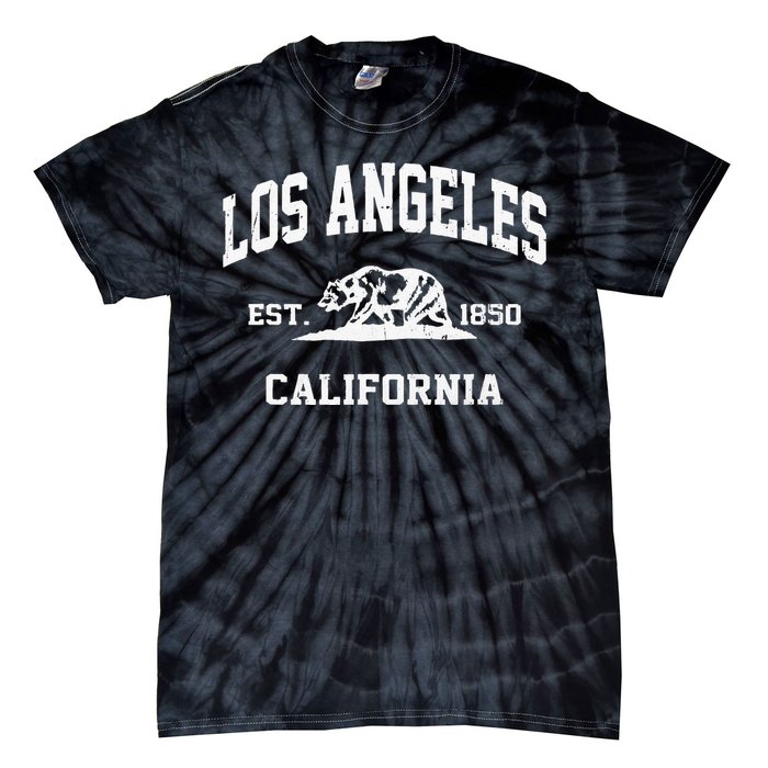 Los Angeles California CA Vintage State Athletic Style Tie-Dye T-Shirt