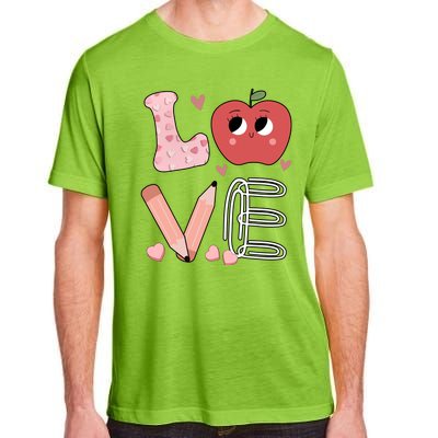 Love Apple Cute Teacher Gift Adult ChromaSoft Performance T-Shirt