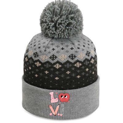 Love Apple Cute Teacher Gift The Baniff Cuffed Pom Beanie