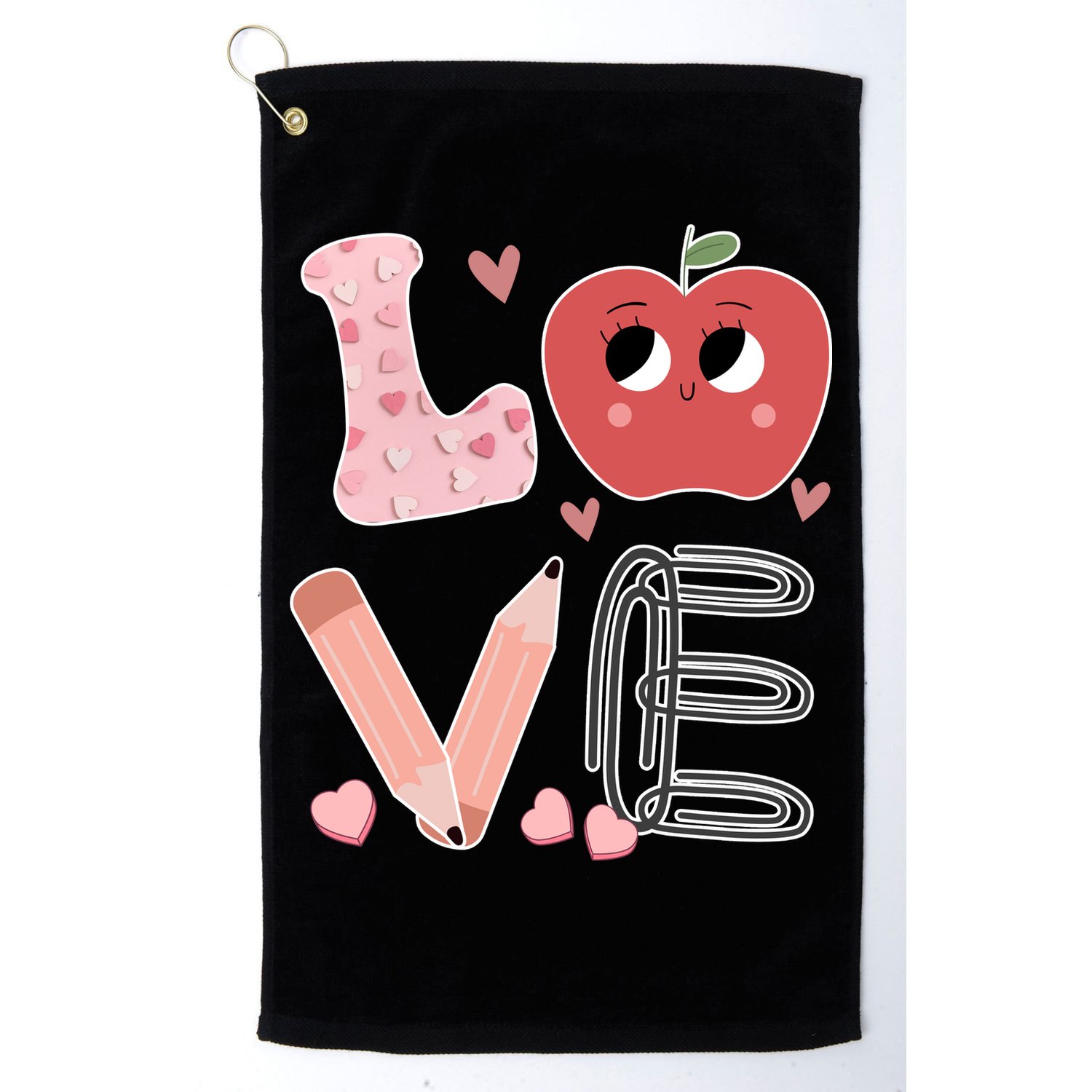 Love Apple Cute Teacher Gift Golf Towel
